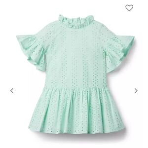 Janie and Jack Tiffany Color Green Eyelet Dress